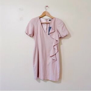 NWT French Connection Ruffle Dress Short Sleeve Puff Shoulder Dress